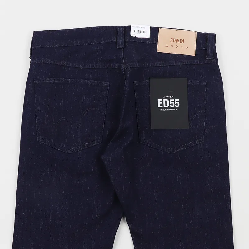 Edwin ED-55 Regular Tapered Jeans CS Braxton Blue Denim Rinsed-5