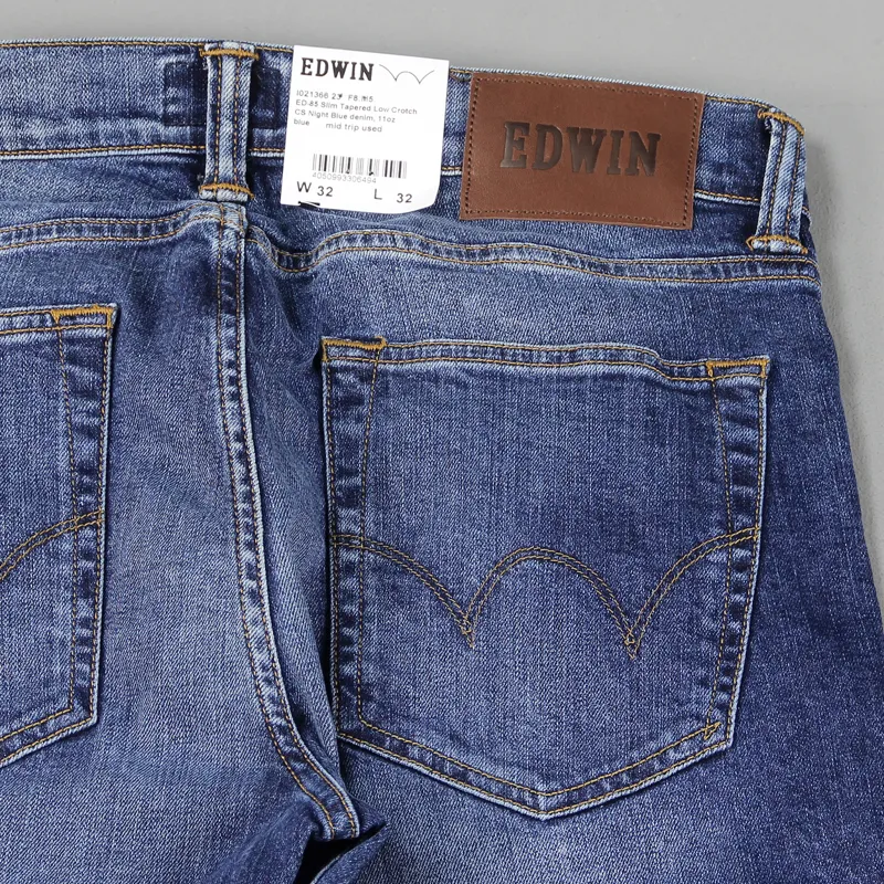 Edwin ED85 Denim Jeans Blue Mid Trip Used Wash-4