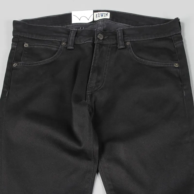 Edwin ED-85 Slim Taper Low Crotch Jeans Black Rinsed-1