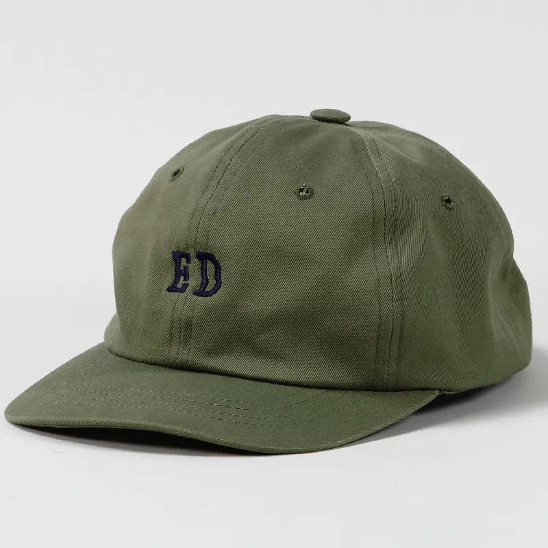 Edwin ED Cap Milirary Green Blue Stitched Logo 6 Panel