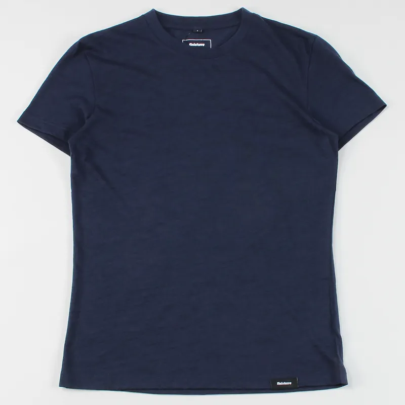 Finisterre Eddy Merino Wool T Shirt Navy