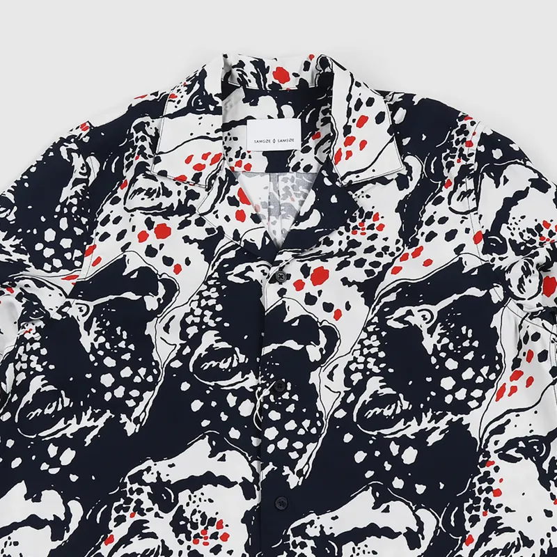 Samsøe And Samsøe Einar SX Shirt AOP Blue Panthera-1