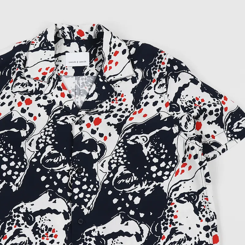 Samsøe And Samsøe Einar SX Shirt AOP Blue Panthera-2