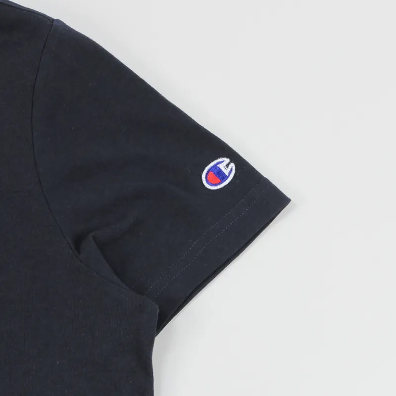 Champion Embroidered Logo T Shirt Navy-2