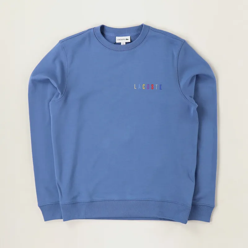 Lacoste Embroidery Multicolour Signature Fleece Sweatshirt Blue