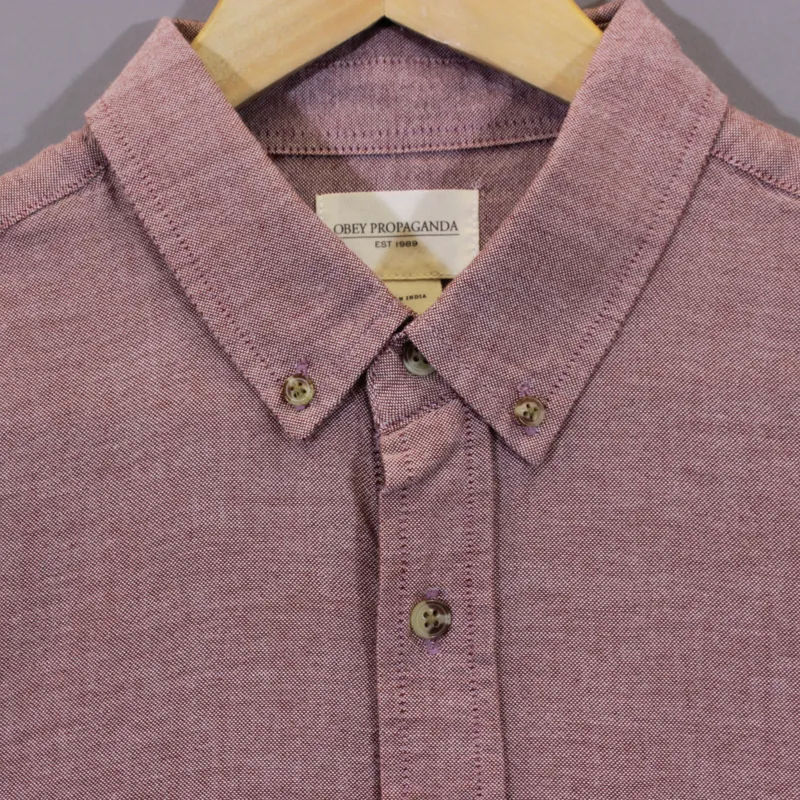 Obey End of End Long Sleeve Shirt Burnt Henna-2