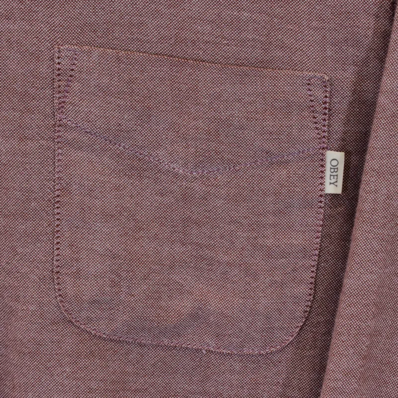 Obey End of End Long Sleeve Shirt Burnt Henna-3
