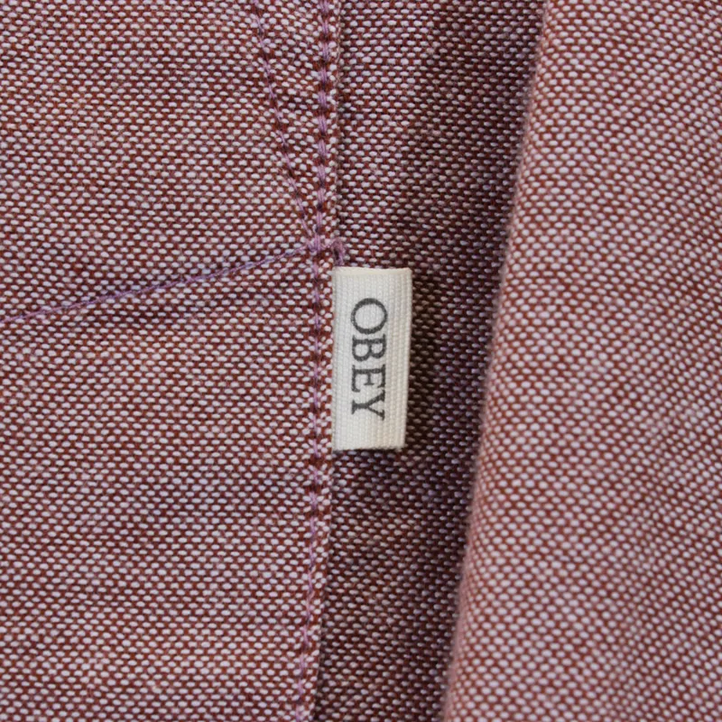 Obey End of End Long Sleeve Shirt Burnt Henna-4