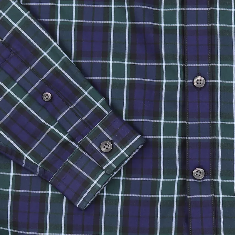 Fred Perry Enlarged Tartan Long Sleeve Shirt Navy-2