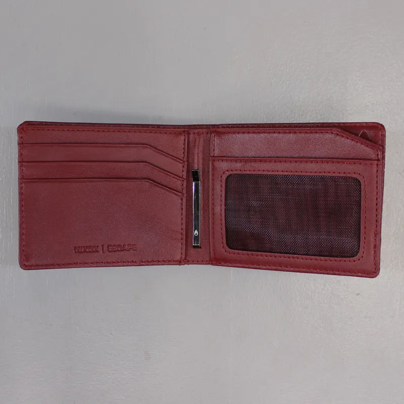 Nixon Escape Bi Fold Clip Perforated Wallet Red-2