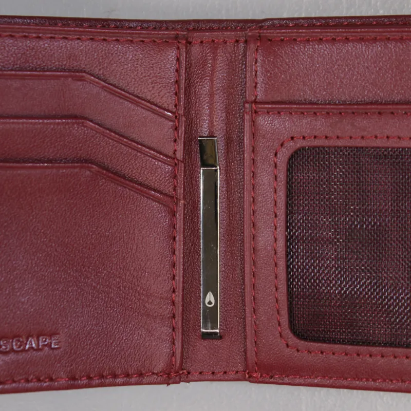 Nixon Escape Bi Fold Clip Perforated Wallet Red-4