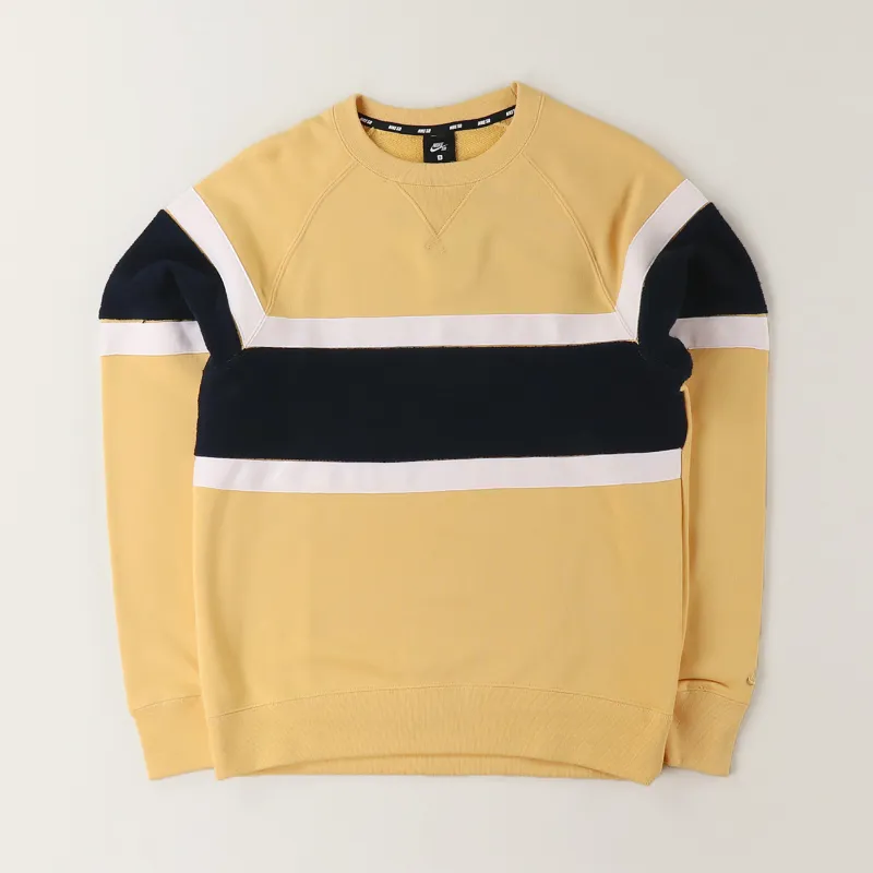 Nike SB Everett Crew Sweat Celestial Gold Dark Obsidian White