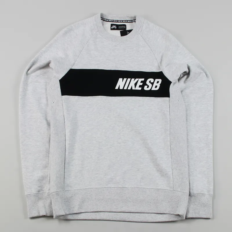 Nike Skateboarding Everett Mens Graphic Crew Pullover Jumper Grey