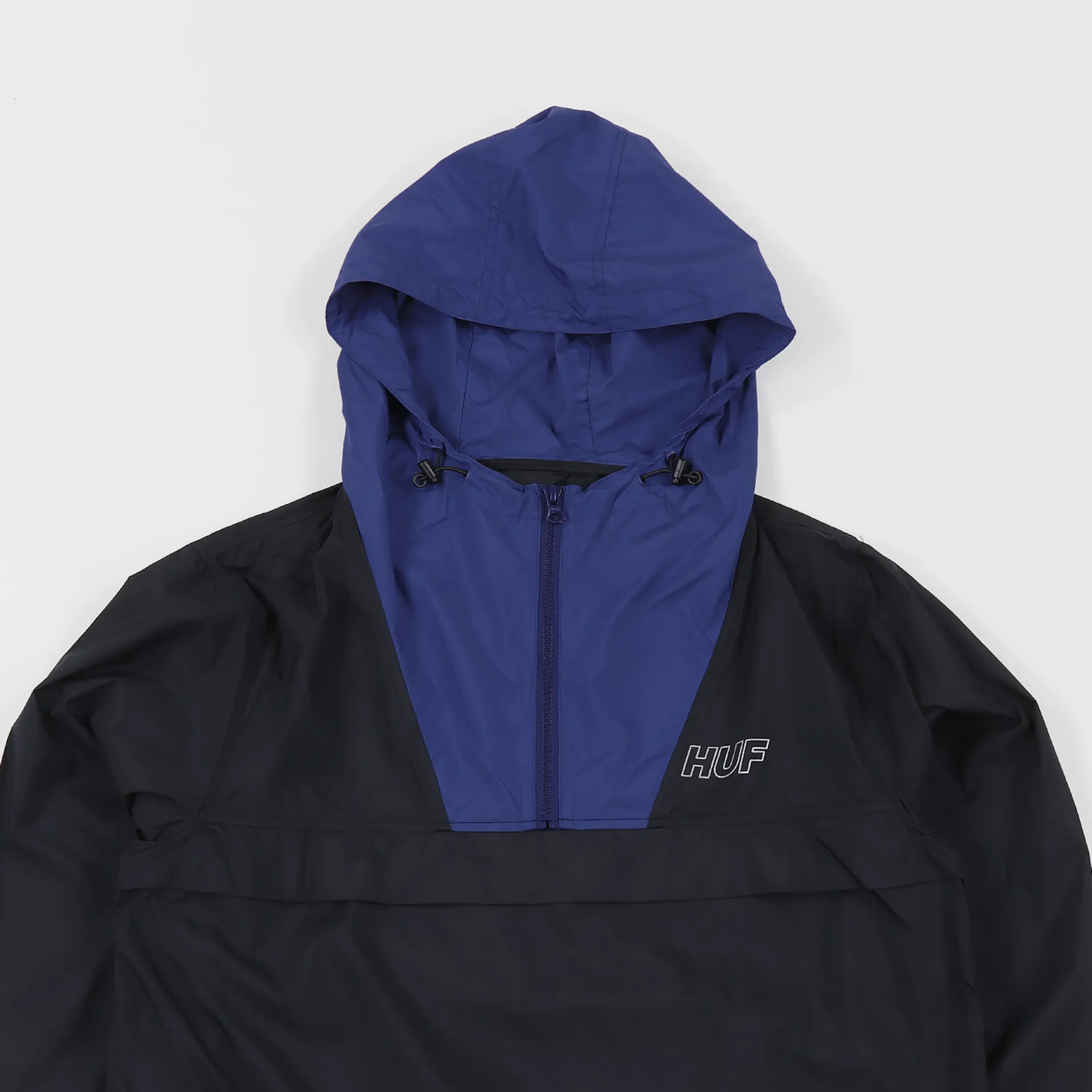 Huf Mens Skateboarding Streetwear Explorer Anorak Jacket Black