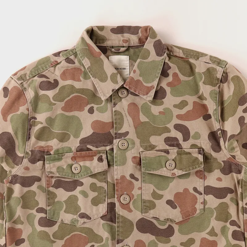 Wood Wood Fabian Shirt Taupe AOP-1