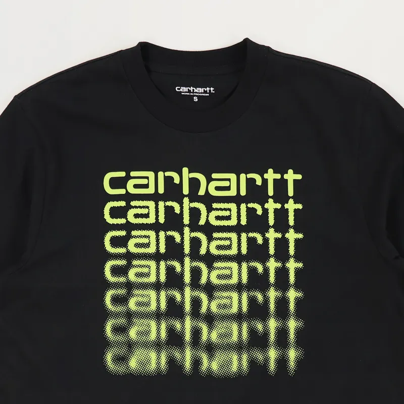 Carhartt WIP Fading Script T Shirt Black Lime-1