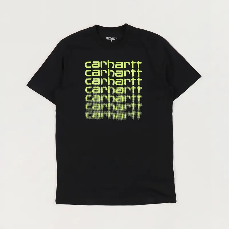 Carhartt WIP Fading Script T Shirt Black Lime