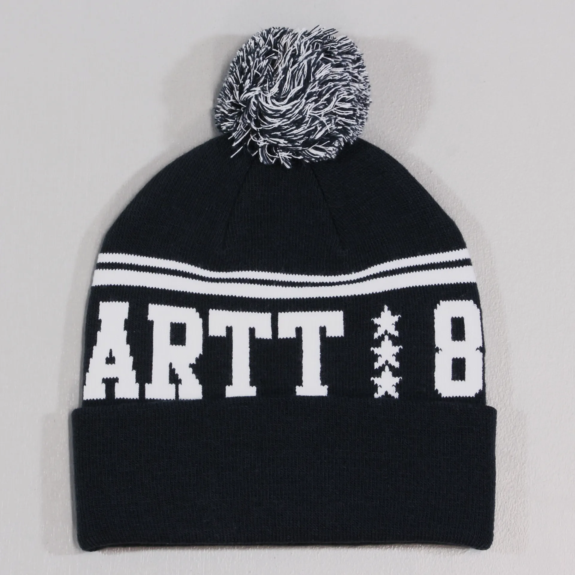 Carhartt WIP Mens Fan Pom Beanie Marlin Navy White Winter Hat