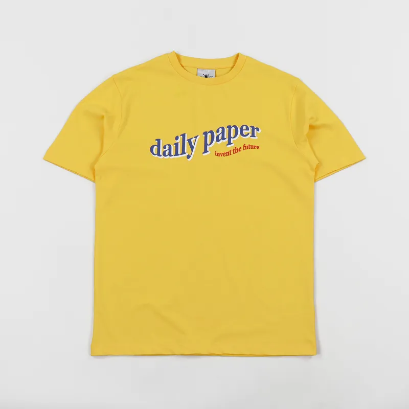 Daily Paper Short Sleeve Fellen Mens Graphic Tee T Shirt Yellow