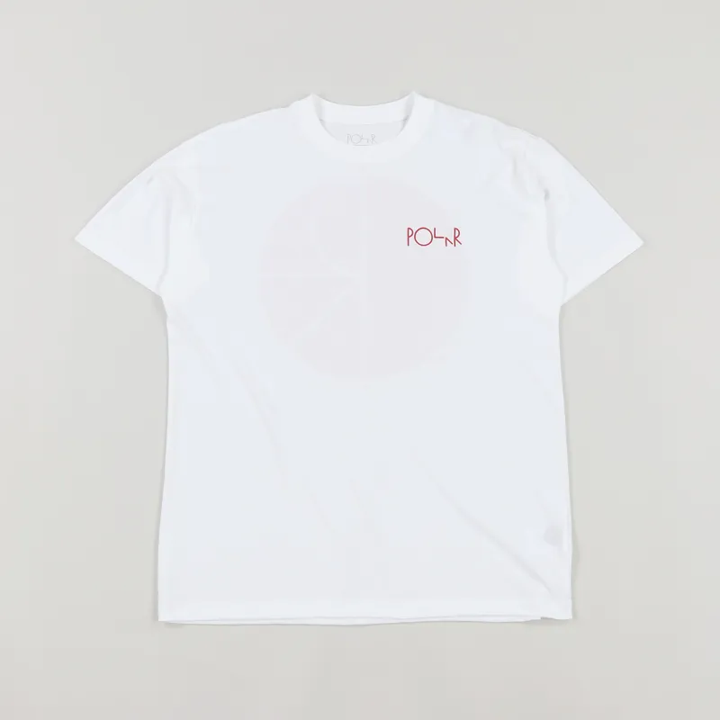 Polar Skate Co. Fill Logo T Shirt White Red-1