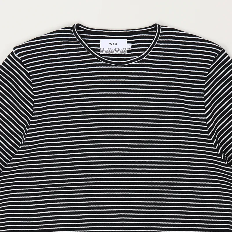 Wax London Finham T Shirt Black White Stripe-1