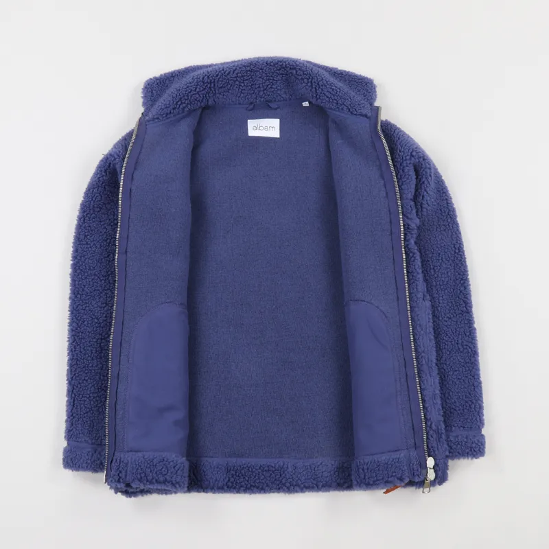 Albam Fleece Zip Through Indigo