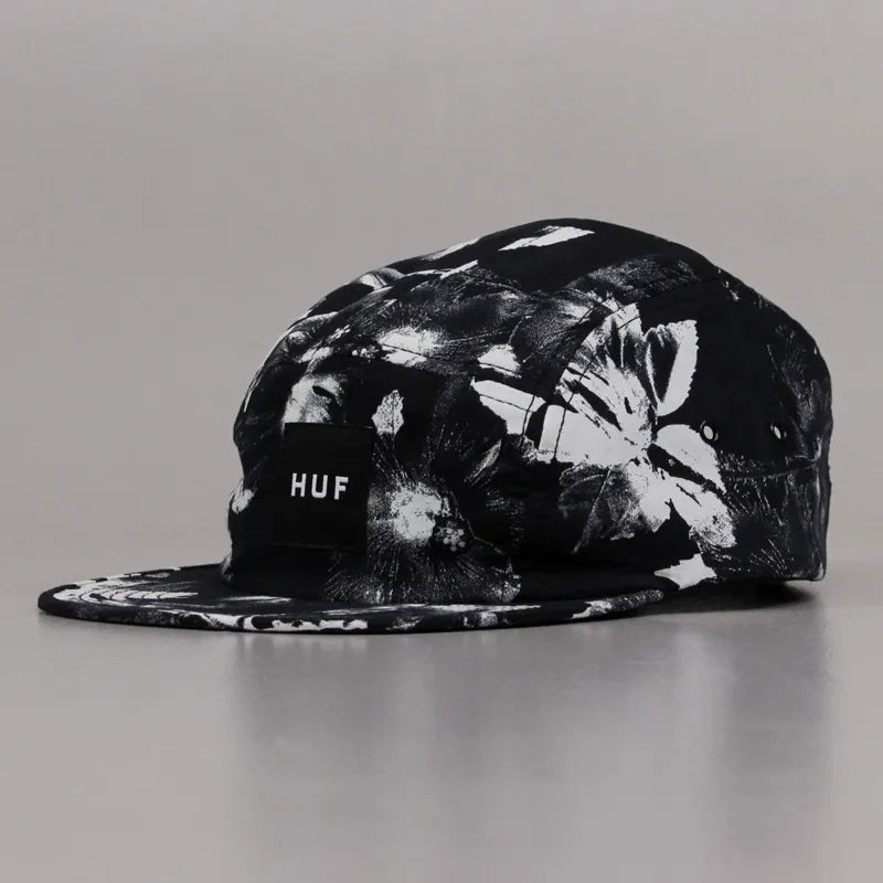 Huf Floral 5 Panel Volley Cap Black-3