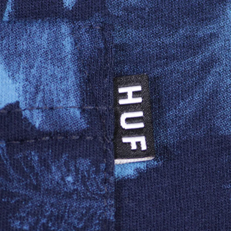 Huf Floral Pocket T Shirt Navy Jade-2