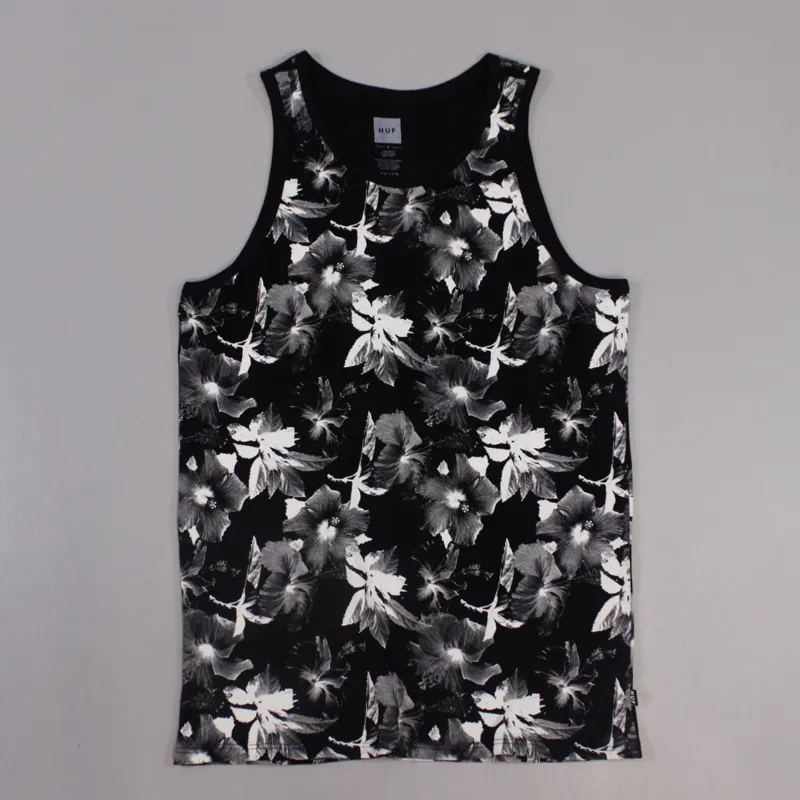 Huf Floral Vest Black White