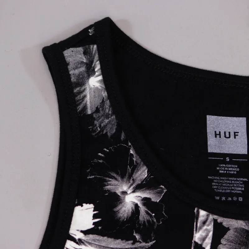 Huf Floral Vest Black White-1