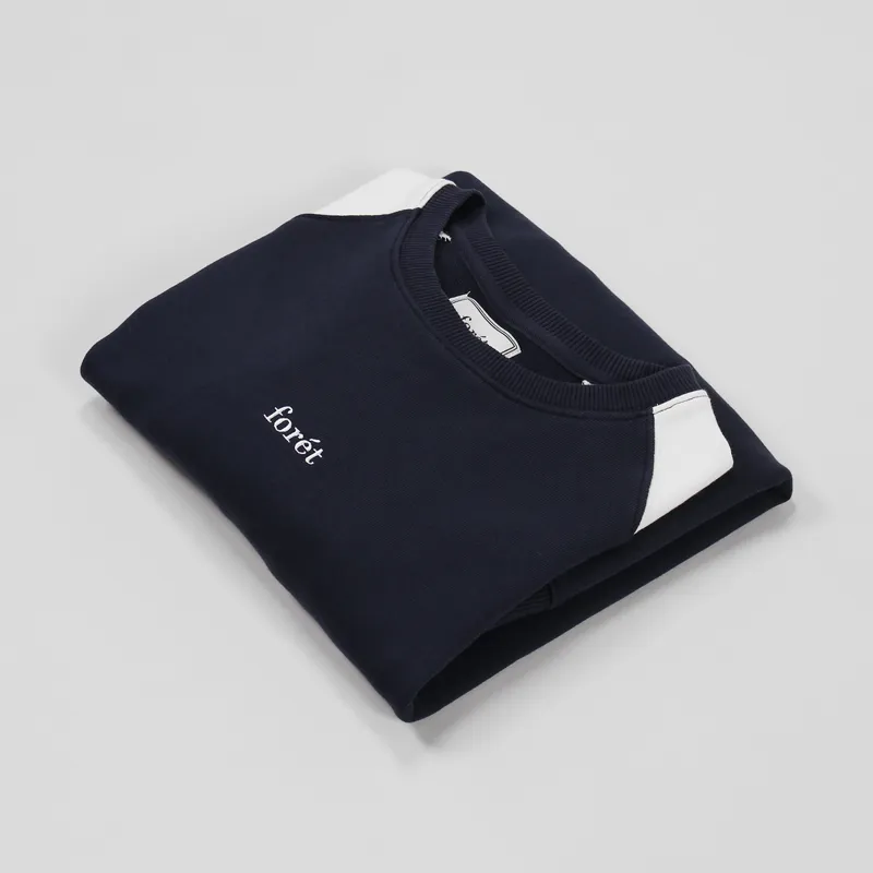 Foret Flora Sweatshirt Teal Midnight Blue Cream-2