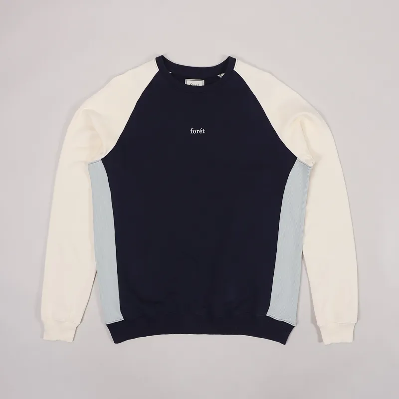 Foret Flora Sweatshirt Teal Midnight Blue Cream