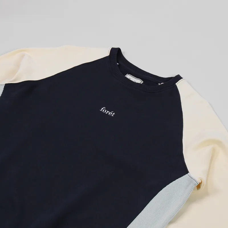 Foret Flora Sweatshirt Teal Midnight Blue Cream-1