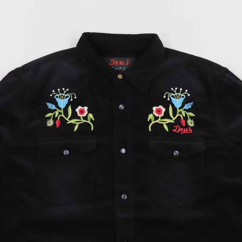 Deus Ex Machina Florecer Western Shirt Black-1