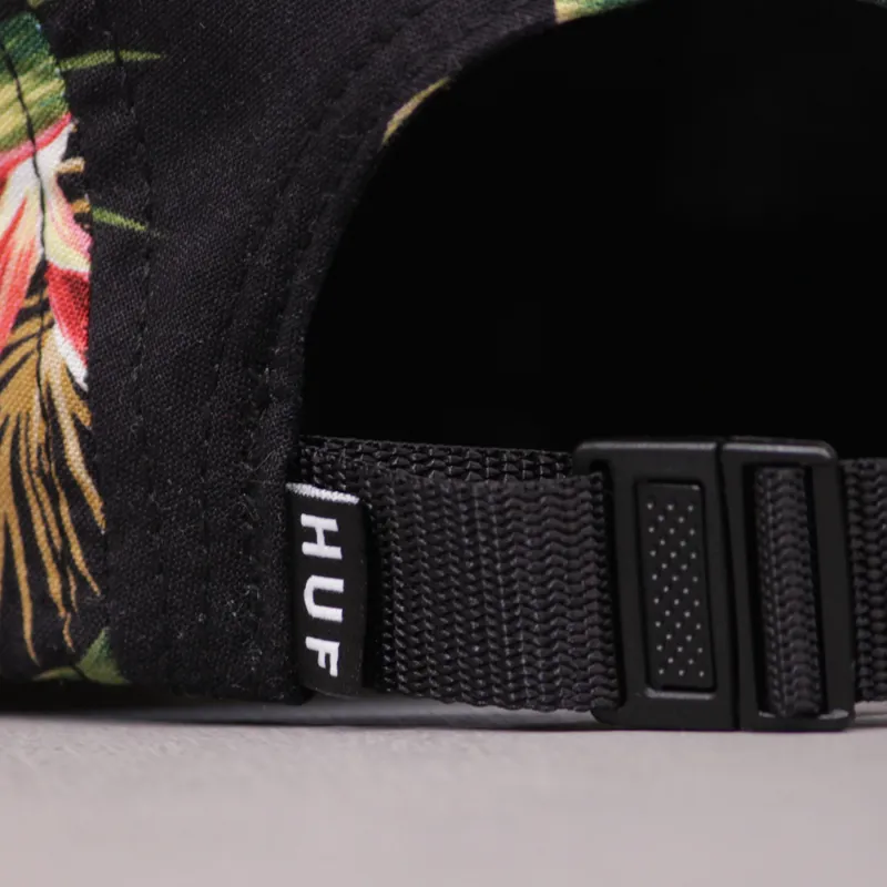 Huf Hawaiian Volly 5 Panel Cap - Black Blossom-4