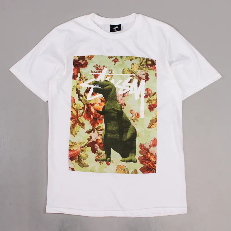 Stussy Flower Dino T Shirt White