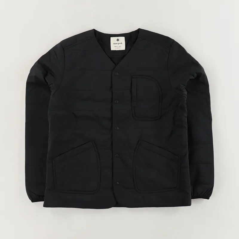 Snow Peak Japan Mens Flexible Insulated Cardigan Jacket Black