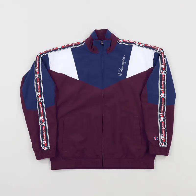 Champion Full Zip Taped Tracksuit Jacket Navy Purple White-1