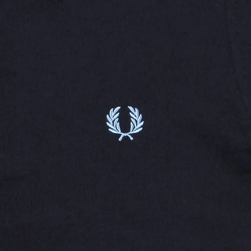 Fred Perry Fine Merino Wool Knitted Polo Shirt Navy-1
