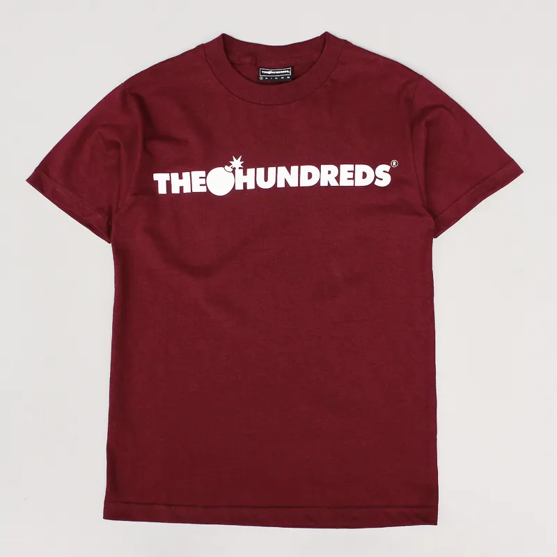 The Hundreds Forever Bar Logo T Shirt Burgundy