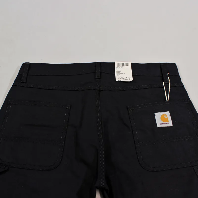 Carhartt Mens Fort Pant Hubbard Black Rigid Canvas Trousers Slim