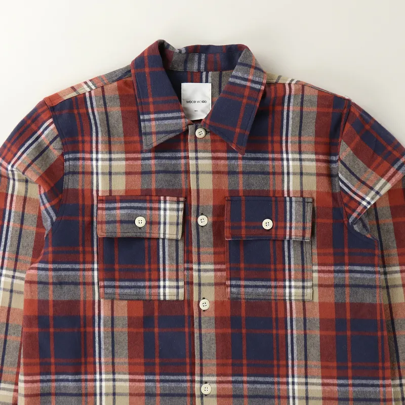 Wood Wood Franco Shirt Rust Check-1