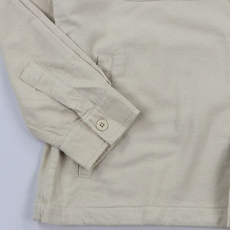 Satta Front Yoke Overshirt Almond Milk-3