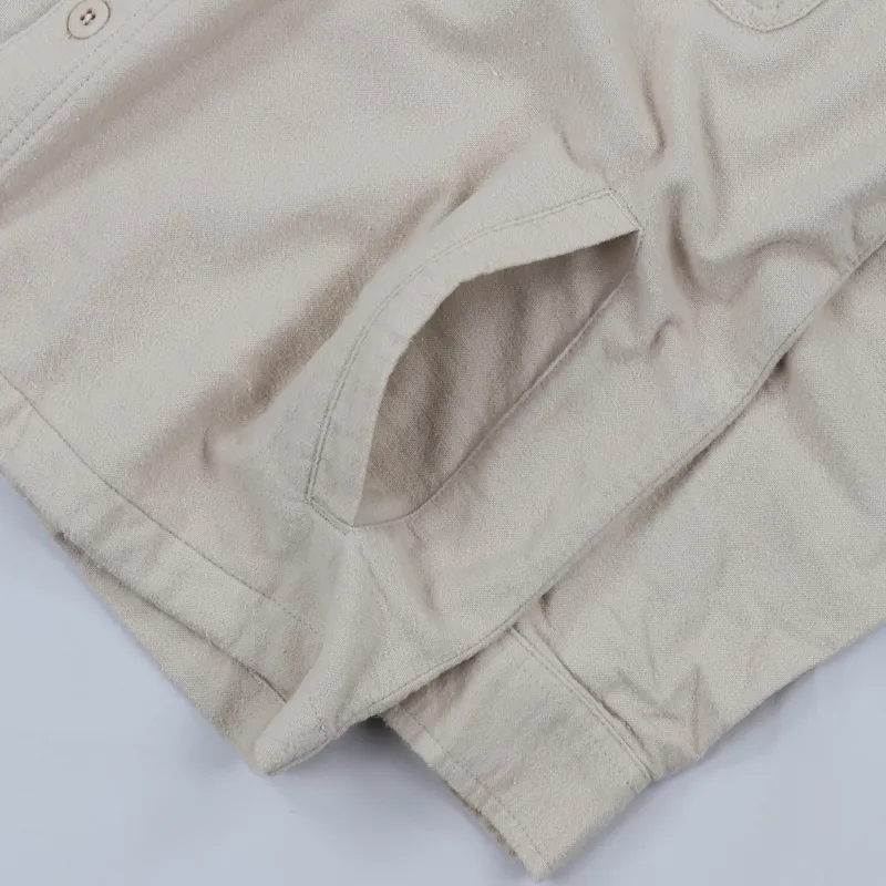 Satta Front Yoke Overshirt Almond Milk-2