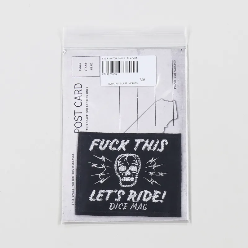 Dice FTLR Skull Patch Black White-1