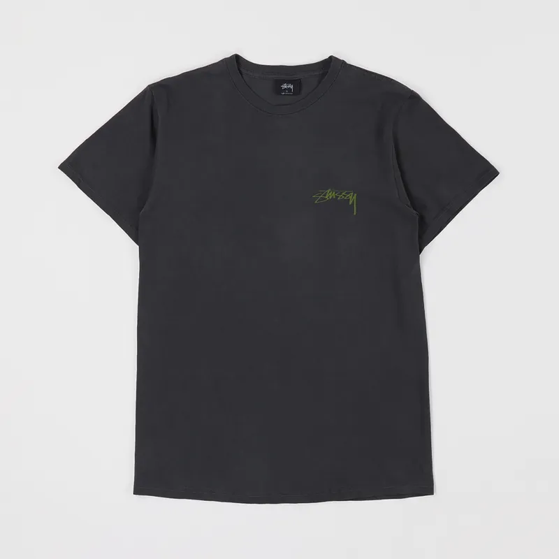 Stussy Fu Dog Pigment Dyed T Shirt Black-1