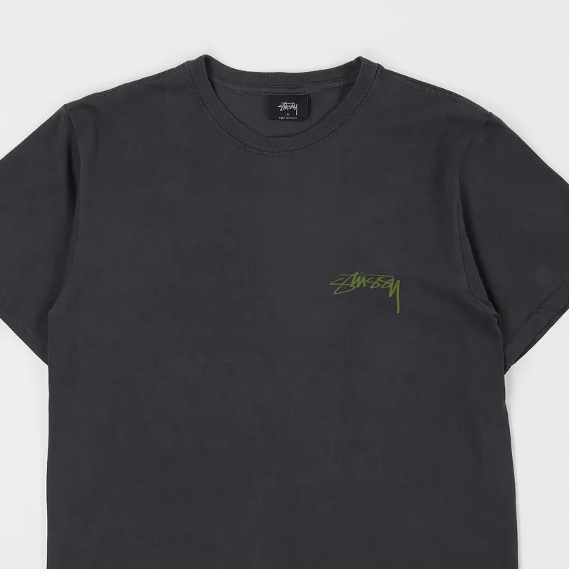 Stussy Fu Dog Pigment Dyed T Shirt Black-2