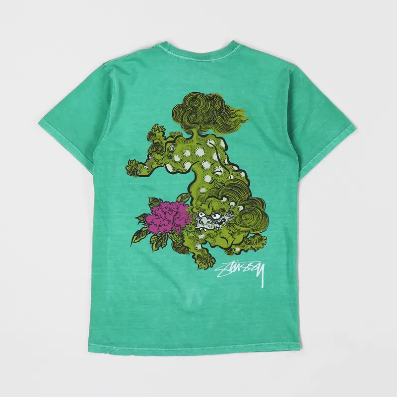 Stussy Fu Dog Pigment Dyed T Shirt Sage