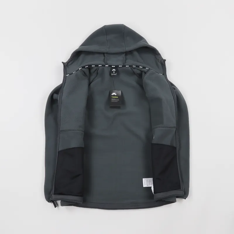 Nike SB Winterized Full Zip Polartec Hoodie Anthracite Burgundy Crush-5