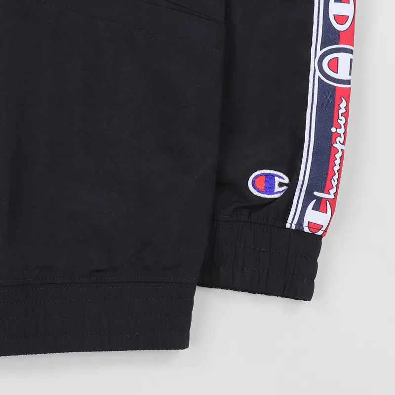 Champion Reverse Weave Full Zip Taped Track Jacket Black White-2